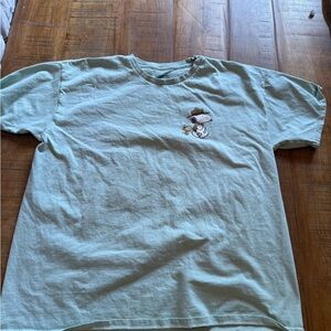 Snoopy Light Blue Camping Graphic Tee Shirt